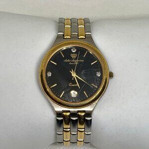Jules Jurgensen 33mm Black Dial women’s date Quartz Watch two tone running